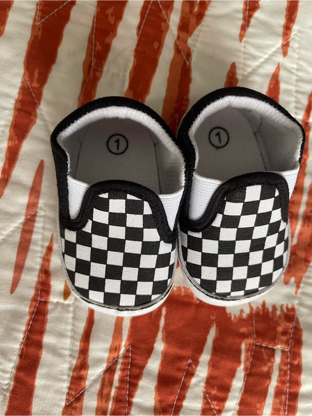 Infant Black & White Check Slip-On Shoes - Picture 2 of 4